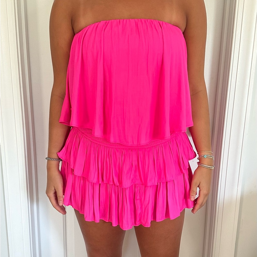 VESTIQUE PINK RUFFLE ROMPER